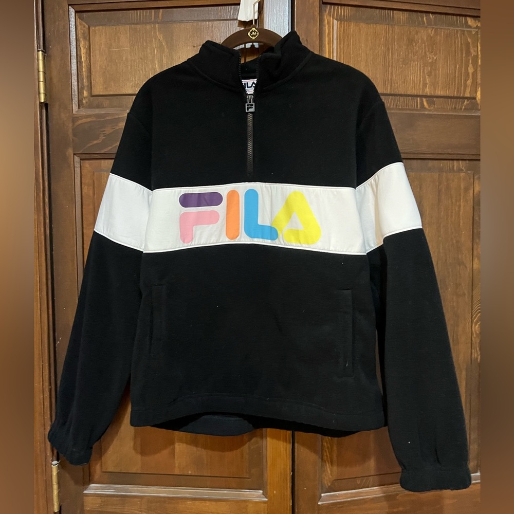 Fila fleece pullover with FILA logo pastel letters medium